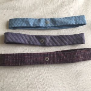 Three vintage Lululemon headbands